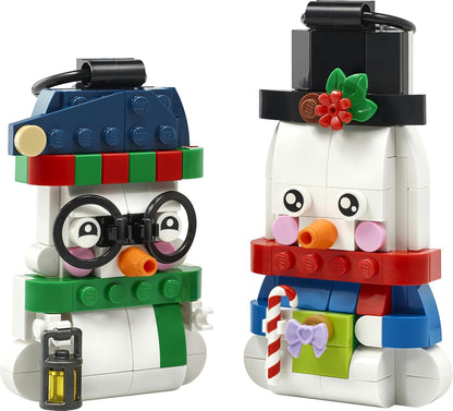 LEGO Enfeites de Boneco de Neve 40812 | Brinquedos para meninas e meninos a partir de 6 anos, kit de artesanato, 2 figuras e acessórios, decorações para pendurar na árvore, presente de Natal