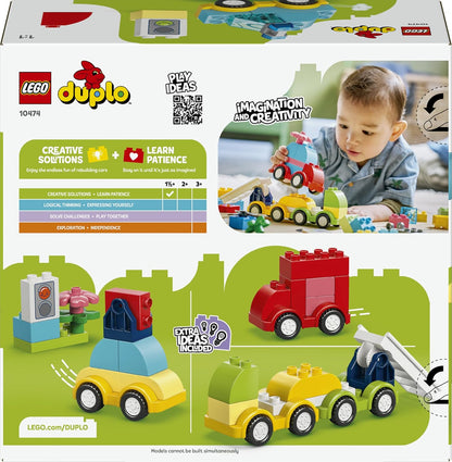 LEGO DUPLO Veículos Criativos - Brinquedo Educativo de Classificação para Crianças com Carros e Caminhões - Conjunto para Desenvolvimento da Coordenação Motora Fina - Presente de Aniversário para Bebês a partir de 1 Ano, Meninos e Meninas - 10474