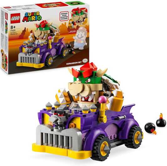 LEGO Super Mario Juego de expansión de Muscle Car de Bowser, juguete de kart de carreras coleccionable para niños, niñas y niños de 8 años en adelante con una figura del personaje de Bowser, regalo del día de San Valentín