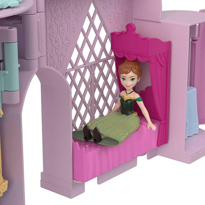 Mattel Disney Frozen Storytime Stackers – Castelo de Arendelle da Anna | Mini-boneca articulada da Anna, figura do Olaf e conjunto de casa de bonecas empilhável com 7 acessórios, inspirado em Disney Frozen, JDP65