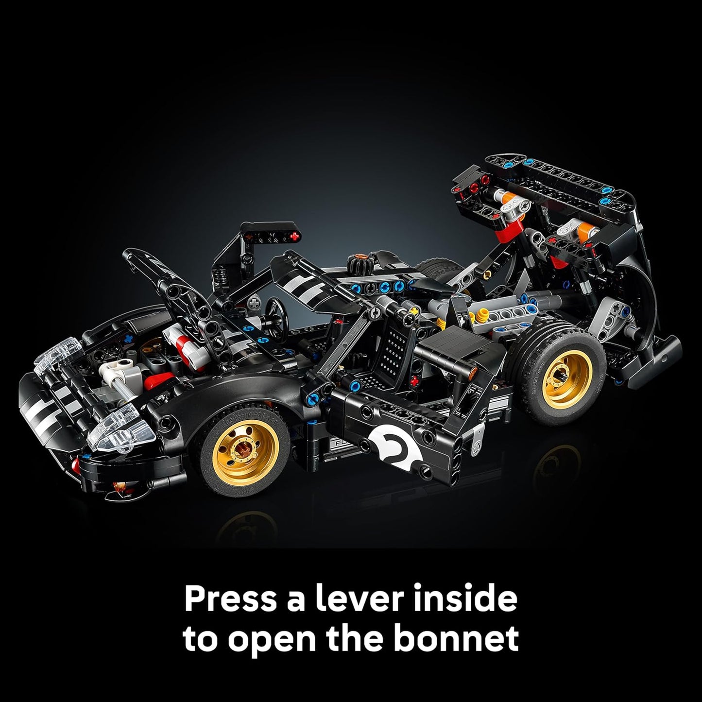 LEGO Technic 1966 Ford GT40 MKII Carro de Corrida - Kit de Modelo Colecionável para Adultos - Conjunto de Engenharia com Motor V8, Detalhes Incríveis e Pintura Exclusiva - Presente para Fãs de Automobilismo - 42223