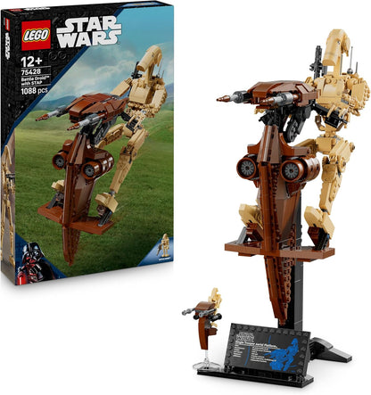 LEGO Star Wars 75428 Droide de Batalha com Speeder STAP - Brinquedo de Construção e Exibição - Presente Colecionável para Meninos a partir de 12 Anos, Adolescentes e Fãs de A Ameaça Fantasma