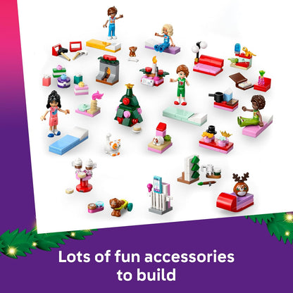 Calendário do Advento LEGO Friends 2025 para meninas a partir de 6 anos - Brinquedos para a contagem regressiva do Natal com 24 surpresas, incluindo 5 mini bonecas, 5 figuras de animais de estimação e acessórios fofos - 42668