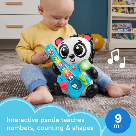 Fisher-Price Brinquedo de aprendizagem para bebês Link Squad Jam & Count Panda com música e luzes para idades de 9+ meses, versão em inglês do Reino Unido, compatível apenas com itens Link Squad, HYL22