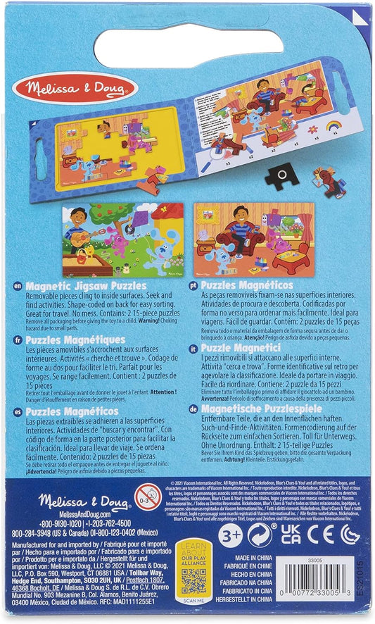 ¡Las pistas de Melissa y Doug Blue y tú! Puzzles magnéticos para llevar