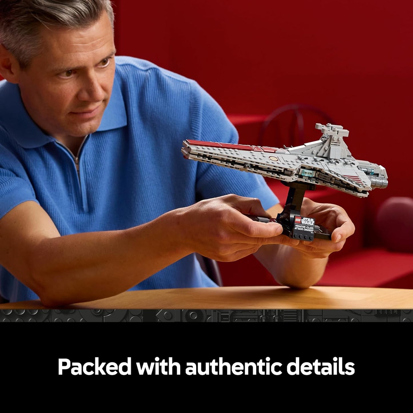 LEGO Star Wars 75441 Conjunto de Construção do Cruzador de Ataque Classe Venator para Adultos - Kit de Modelo de Nave Estelar da República - Decoração para Sala de Estar e Prateleira - Presente Colecionável para Fãs de A Vingança dos Sith
