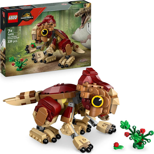 LEGO Jurassic World Bebê Dinossauro Dolores: Aquilops - Figura de Dinossauro de Brinquedo para Brincar e Exibir - Inclui uma Planta com Flores - Presente para Meninos e Meninas a partir de 7 Anos e Fãs do Filme Renascimento - 76970
