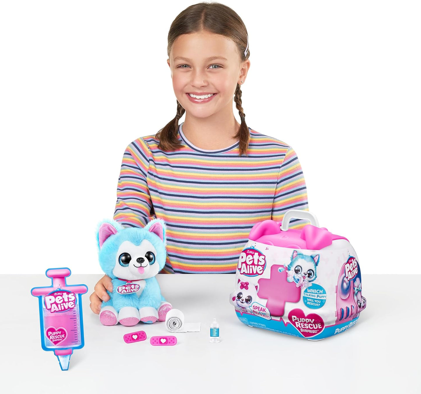 Pets Alive Pet Shop Surprise Series 3 Puppy Rescue Pomeranian, Pelúcia Surprise Puppy, Pelúcias Ultra Macias, Surpresas Dentro, Brinquedo Interativo para Animais de Estimação com Fala Eletrônica e Repete (Pomerânia)