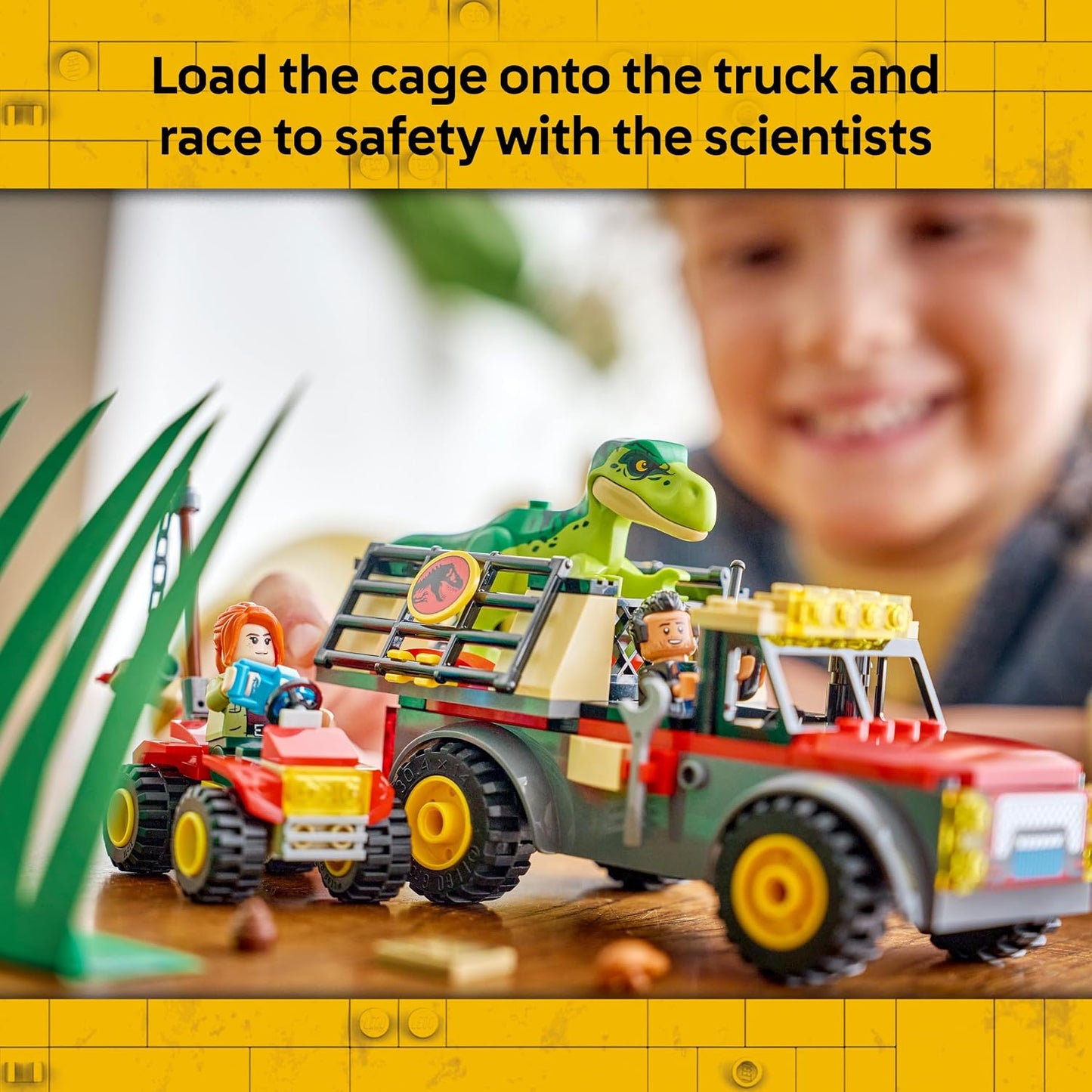 LEGO Jurassic World – Caminhão de Transporte de T. rex Jovem – Inclui figura de dinossauro, modelo de quadriciclo e 2 minifiguras – Presente de aniversário com tema de dinossauro para meninos e meninas a partir de 4 anos – 77978