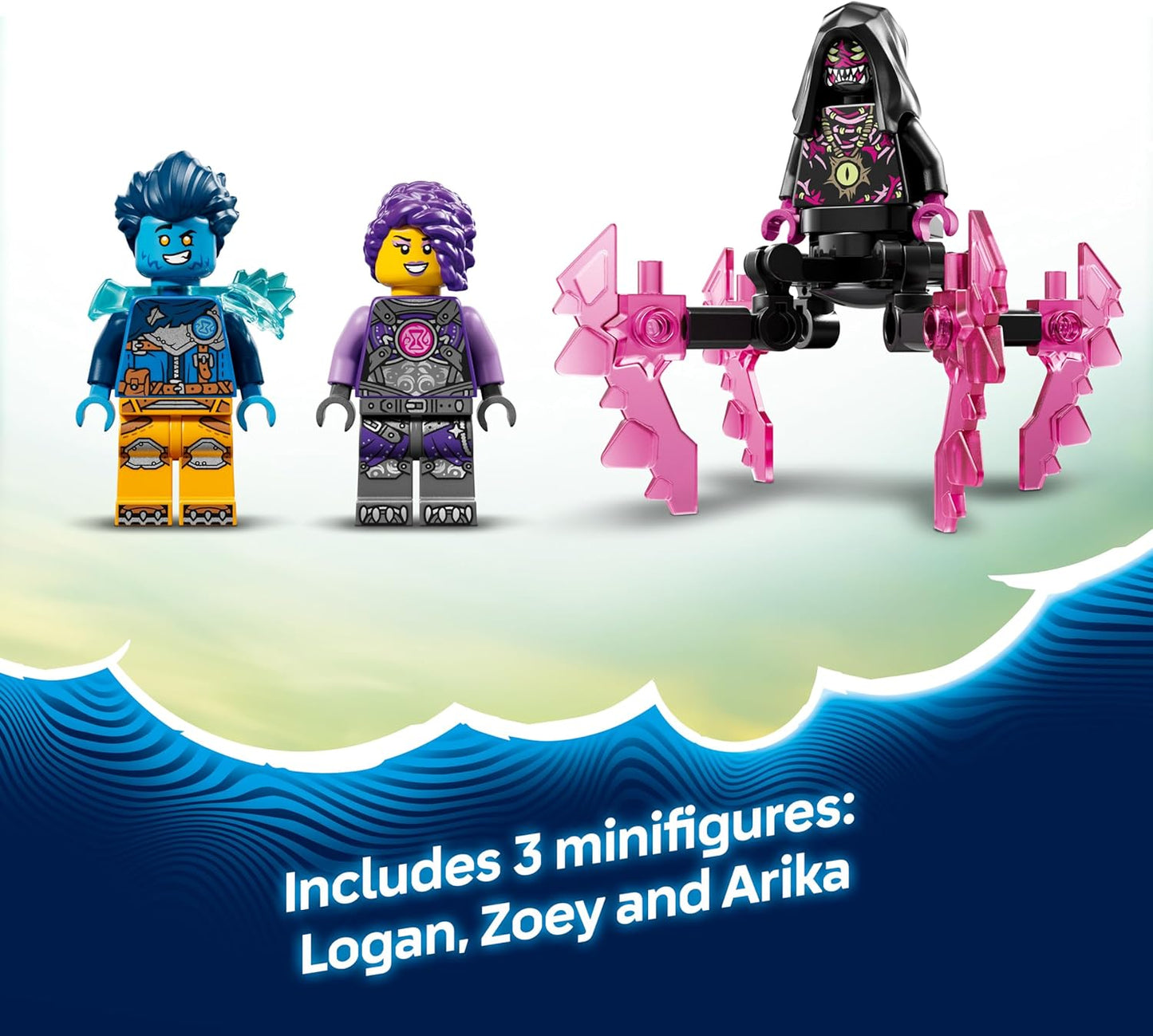 LEGO DREAMZzz 2 em 1 Submarino Crocodilo - Transforma-se em um Submarino Águia - Inclui 3 minifiguras, 2 aranhas e uma criatura azul colecionável do tesouro - Presente para meninos a partir de 8 anos - 71512