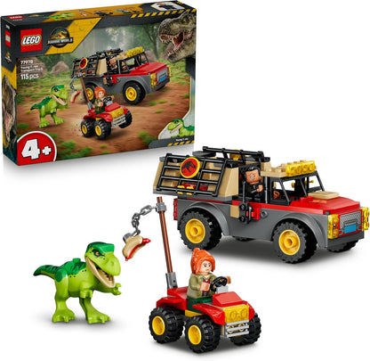 LEGO Jurassic World – Caminhão de Transporte de T. rex Jovem – Inclui figura de dinossauro, modelo de quadriciclo e 2 minifiguras – Presente de aniversário com tema de dinossauro para meninos e meninas a partir de 4 anos – 77978