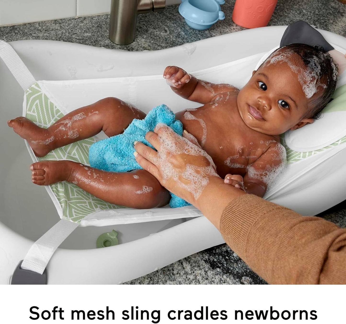 Banheira Fisher-Price FQDDZ para Bebês e Crianças 4 em 1 com Assento Removível para Bebês e 2 Brinquedos, Cachorrinho Perfeito