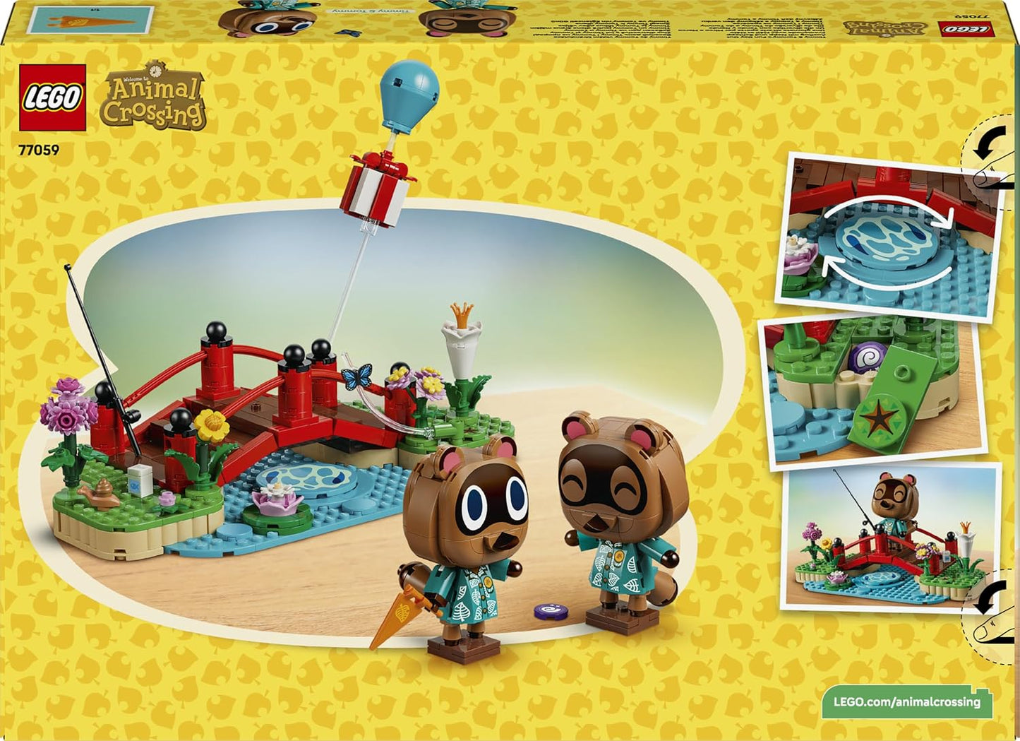 LEGO Animal Crossing – O Dia de Diversão de Timmy e Tommy – Bonecos de Guaxinim com Acessórios – Decoração de Quarto Infantil – Presente de Games para Meninas e Meninos a partir de 10 Anos – 77059
