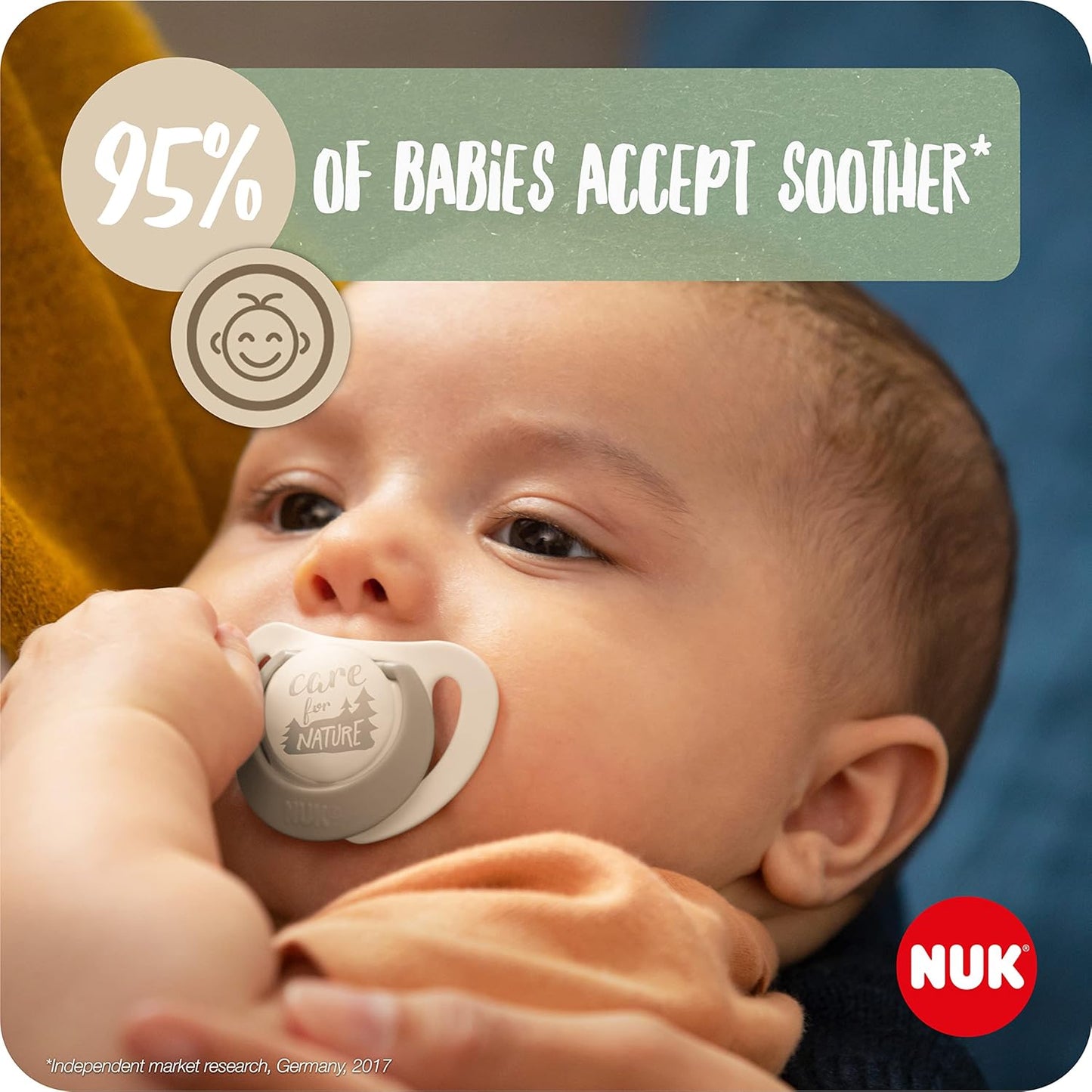 NUK Chupeta de bebê for Nature | 18-36 meses | Chupetas de Borracha Sustentáveis | Mais de 98% de matérias-primas naturais | Terracota Vermelha | 2 contagem