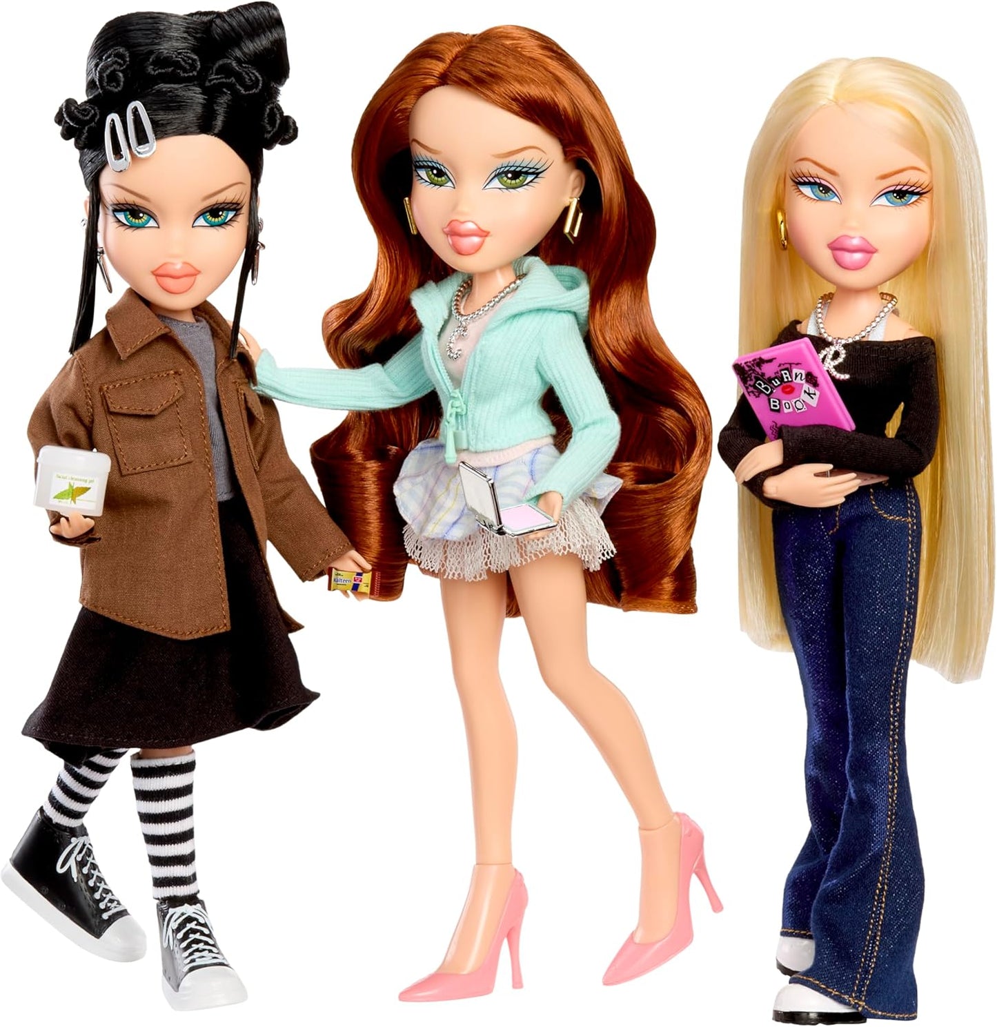 Bratz Boneca Regina da coleção x Meninas Malvadas - Coleção Primavera - Boneca Fashion Colecionável com 2 Roupas, Vestido Rosa de Cetim e Acessórios Inspirados no Filme