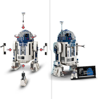 LEGO Conjunto de modelos Star Wars R2-D2, figura de brinquedo droid montável para crianças, meninos e meninas de mais de 10 anos, com minifigura de Darth Malek do 25º aniversário e placa de decoração, ideia de presente de recordações 75379