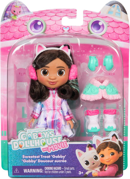 Gabby's Dollhouse: Do filme, Gabby, a Doce Guloseima, Boneca de 15 cm, Roupa de Neve e Acessórios com Tema de Doces, Brinquedos Infantis para Meninas e Meninos a partir de 3 Anos