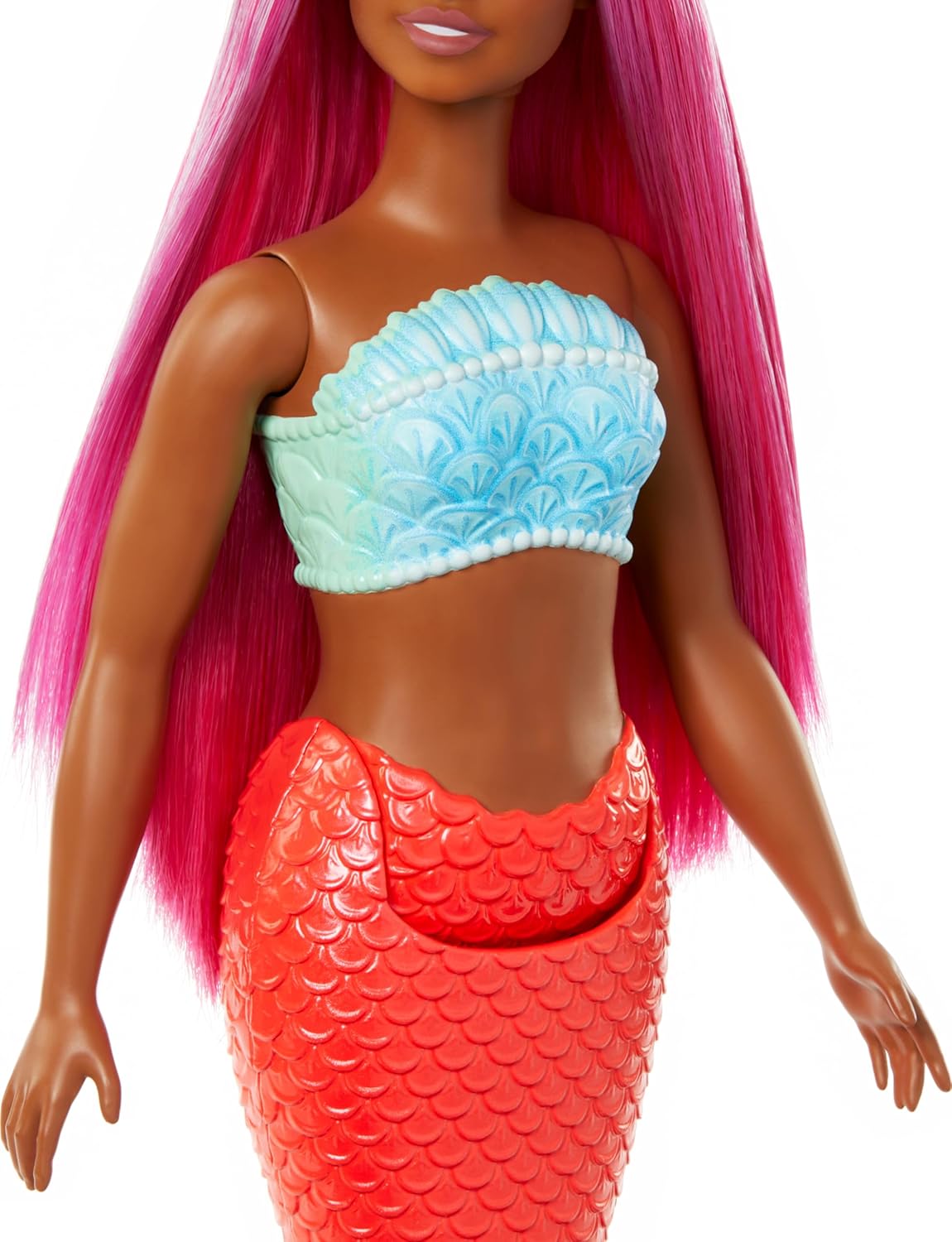 Barbie Bonecas de sereia com cabelo de fantasia e acessórios de faixa de cabeça, brinquedos de sereia com corpete inspirado em conchas e caudas coloridas, HR03