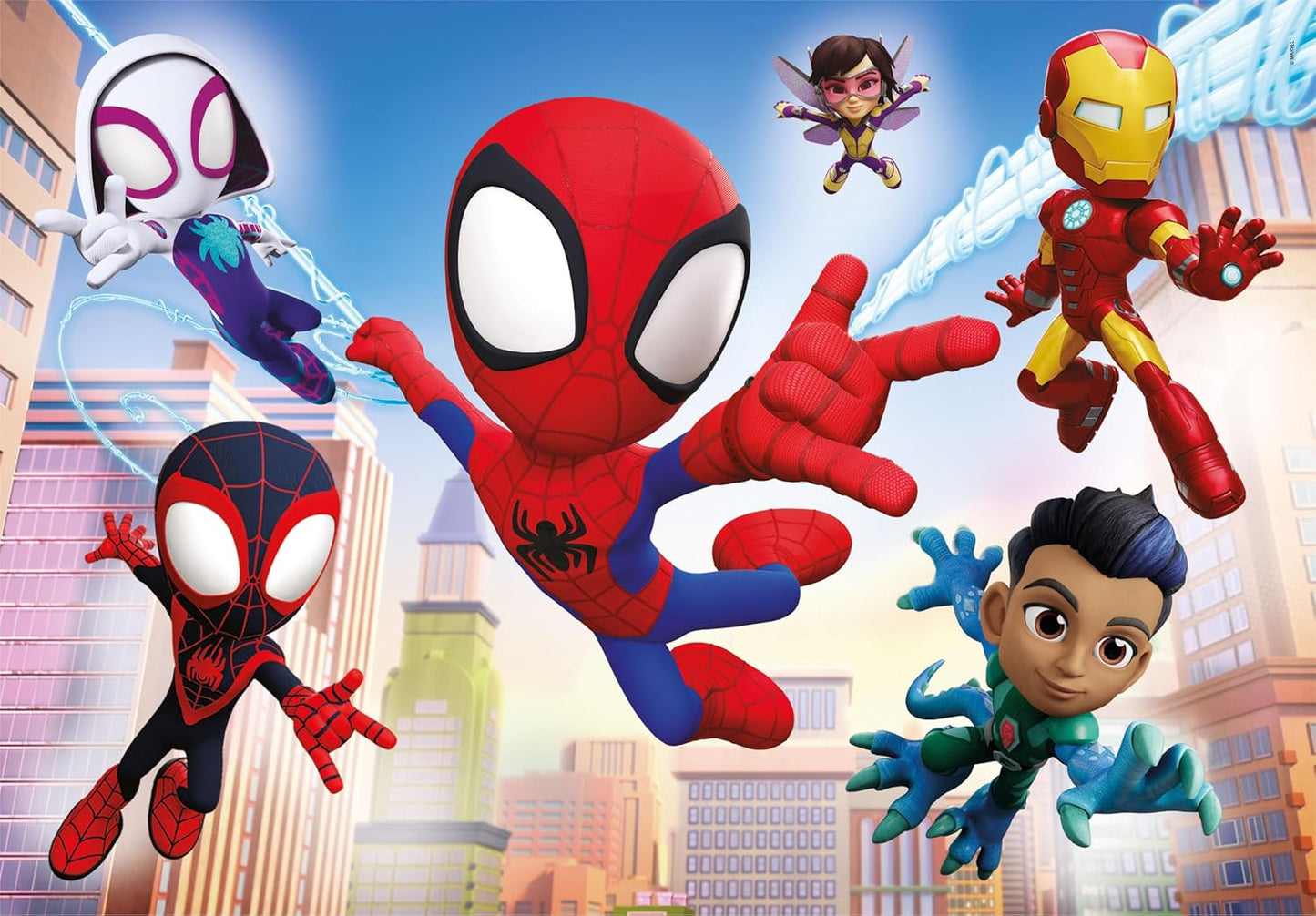 Clementoni - 21625 - Quebra-cabeça Supercolorido - Marvel Homem-Aranha e Seus Incríveis Amigos - 2x60 Peças (2 quebra-cabeças incluídos), Quebra-cabeça para Crianças a partir de 4 Anos, Quebra-cabeça de Desenho Animado