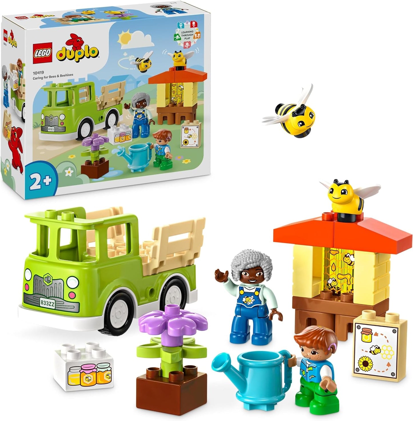 LEGO DUPLO Town Cuidando de Abelhas e Colméias, Brinquedo de Aprendizagem Infantil com Caminhão Dirigível, Colméia e 2 Figuras, Brinquedos de Desenvolvimento Infantil e Atividades, Presentes para Crianças, Meninos e Meninas com 2 anos ou mais 10419