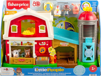 Fisher-Price Little People Caring for Animals Farm. Interactive playset with Smart Stages learning for toddlers and kids. Ages 1-5 years. English, French, German, Italian, Dutch edition. JGX08