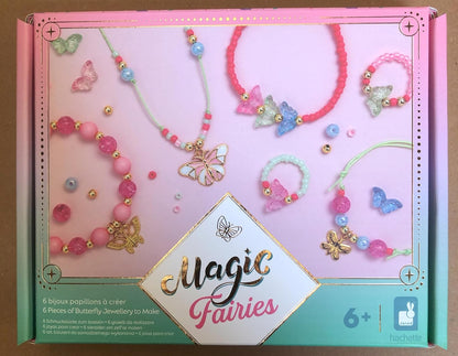 Janod - 6 Joias para Criar - Borboletas Temáticas - Les Ateliers Bijoux - Kit de Lazer Criativo Infantil - Motricidade fina e concentração - A partir dos 6 anos - J09172