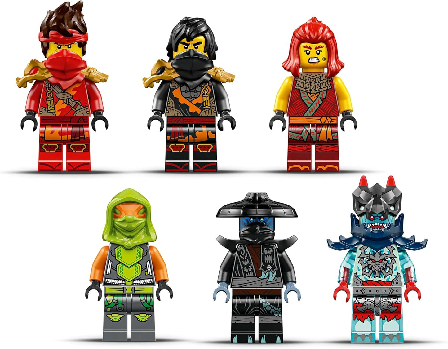 LEGO NINJAGO Veículo de Combate Ninja - Transforma-se em 2 Motos Ninja e um Avião a Jato - 6 Minifiguras incluindo Kai e Cole - Presente de Aniversário Dragons Rising para Meninos a partir de 8 Anos - 71844