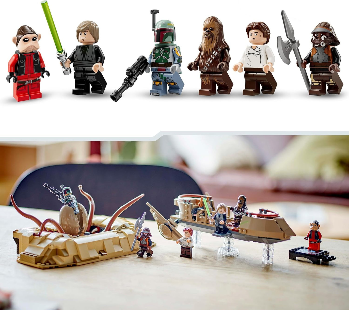 LEGO Star Wars: Return of the Jedi Desert Skiff e Sarlacc Pit, conjunto de brinquedos de construção de veículos para meninos e meninas de mais de 9 anos, apresenta 6 minifiguras, incluindo Luke Skywalker, presente para crianças e fãs