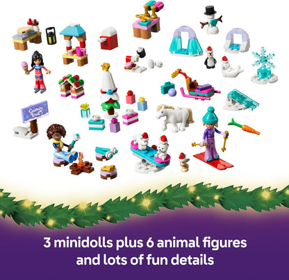 LEGO Calendário do Advento Friends 2026-42698 | Brinquedos para meninas a partir de 6 anos, 24 surpresas, 3 minibonecas, 6 figuras de animais e acessórios, presente de Natal, 211 peças