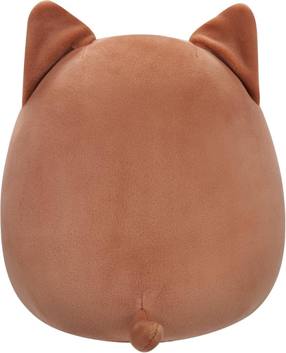 Squishmallows Original 7,5 Polegadas - Regina the Brown and White Corgi com Bebida de Abacaxi e Flor
