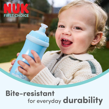 NUK Garrafa de Água First Choice Push-Pull para Crianças | 18+ Meses | 300 ml | Bico Resistente a Mordidas | Garrafa Antivazamento | Coala Rosa | 1 Unidade