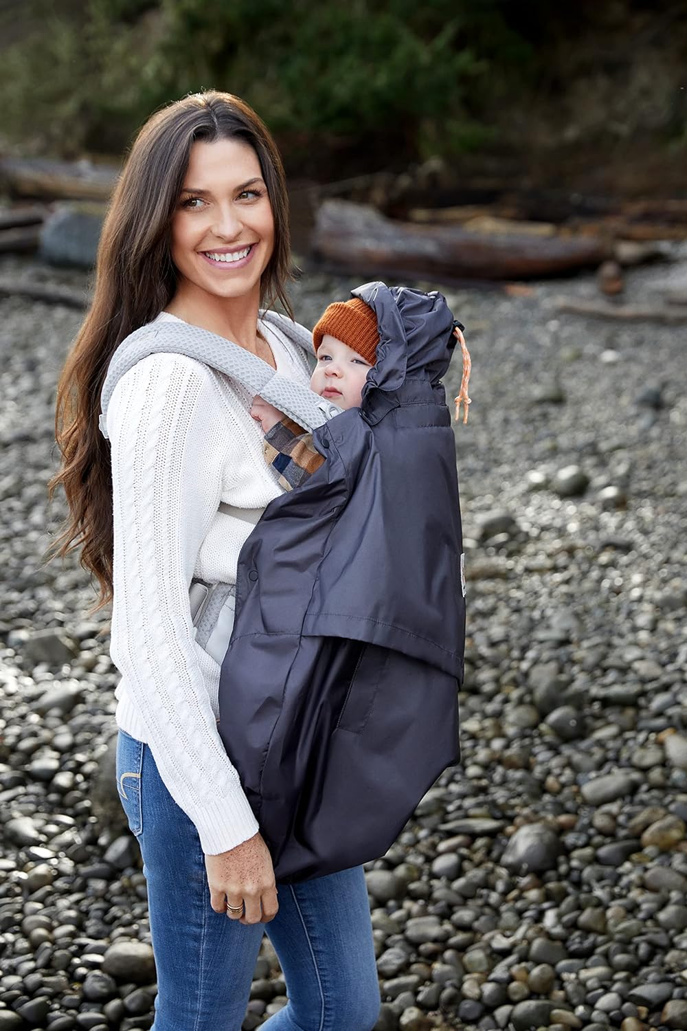 Ergobaby Funda cortavientos y impermeable, protección contra el viento y la lluvia para todos los portabebés Ergobaby, funda repelente al agua, Carbón