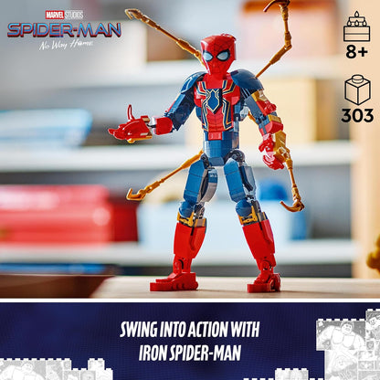 LEGO  Figura de construção do Homem-Aranha de Ferro da Marvel, brinquedo de ação de super-herói para crianças, meninos e meninas de mais de 8 anos que amam brinquedos de dramatização, com armadura, modelo edificável, ideia de presente dos Vingadores 76298