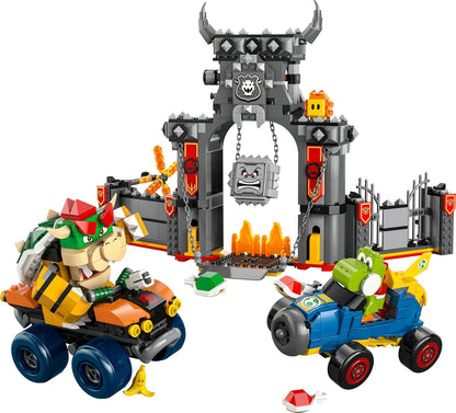 LEGO Super Mario: Mario Kart – Castelo do Bowser - Conjunto interativo com 2 carros e 4 figuras, incluindo Yoshi - Presente perfeito para crianças a partir de 9 anos - 72039