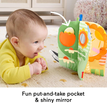 Fisher-Price Livro de atividades sensoriais para bebês, tema Estações do Ano, com 4 páginas de exercícios para bebês a partir de 0 meses, JKP53