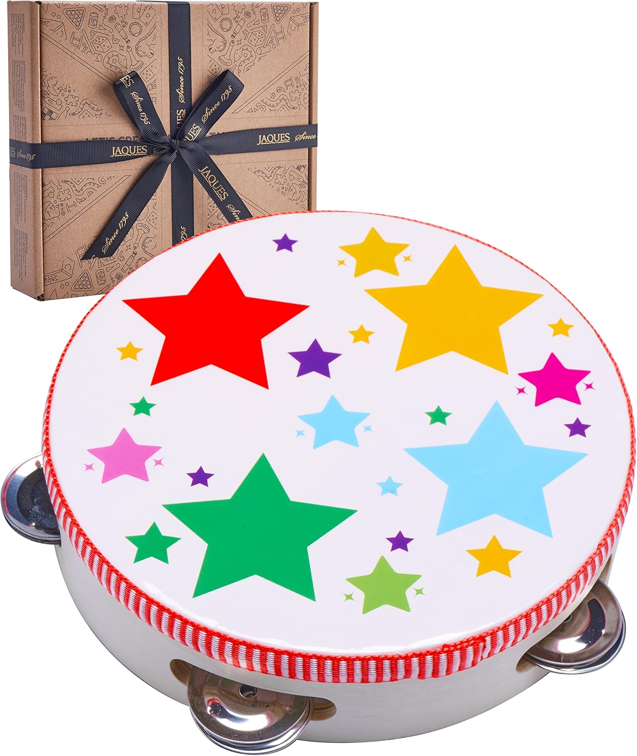 Jaques of London Pandeiro de madeira | Instrumentos musicais | Instrumentos musicais de madeira | Brinquedos de madeira | Desde 1795