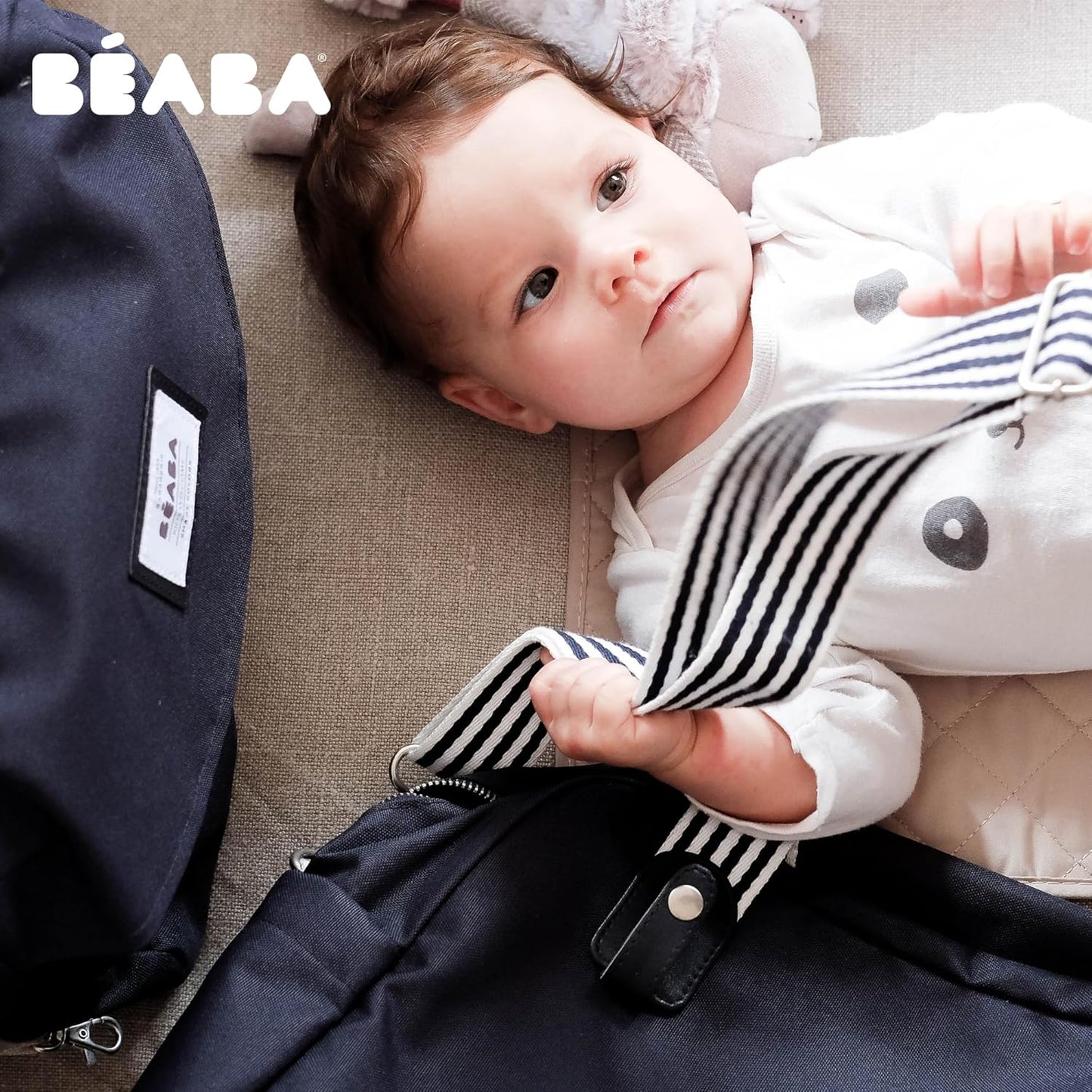 BÉABA - Genève II - Bolsa para Troca de Fraldas - Bolsa para Fraldas para Bebês e Recém-nascidos - Grande capacidade - Trocador - Bolsa isotérmica para lancheira - Sistema de fixação para carrinho