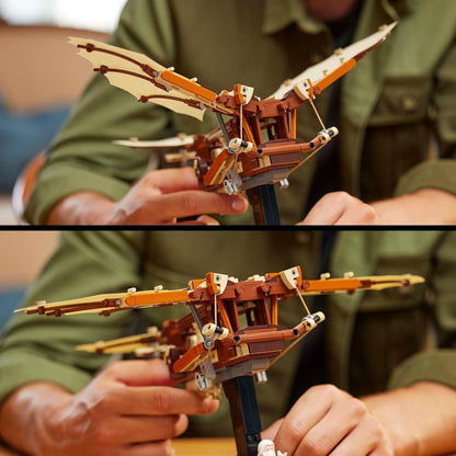 LEGO Icons Conjunto de construção de máquina voadora de Leonardo da Vinci para adultos, kit de modelo de exibição de decoração para casa e escritório, presentes de aviação para amantes de história, homens e mulheres