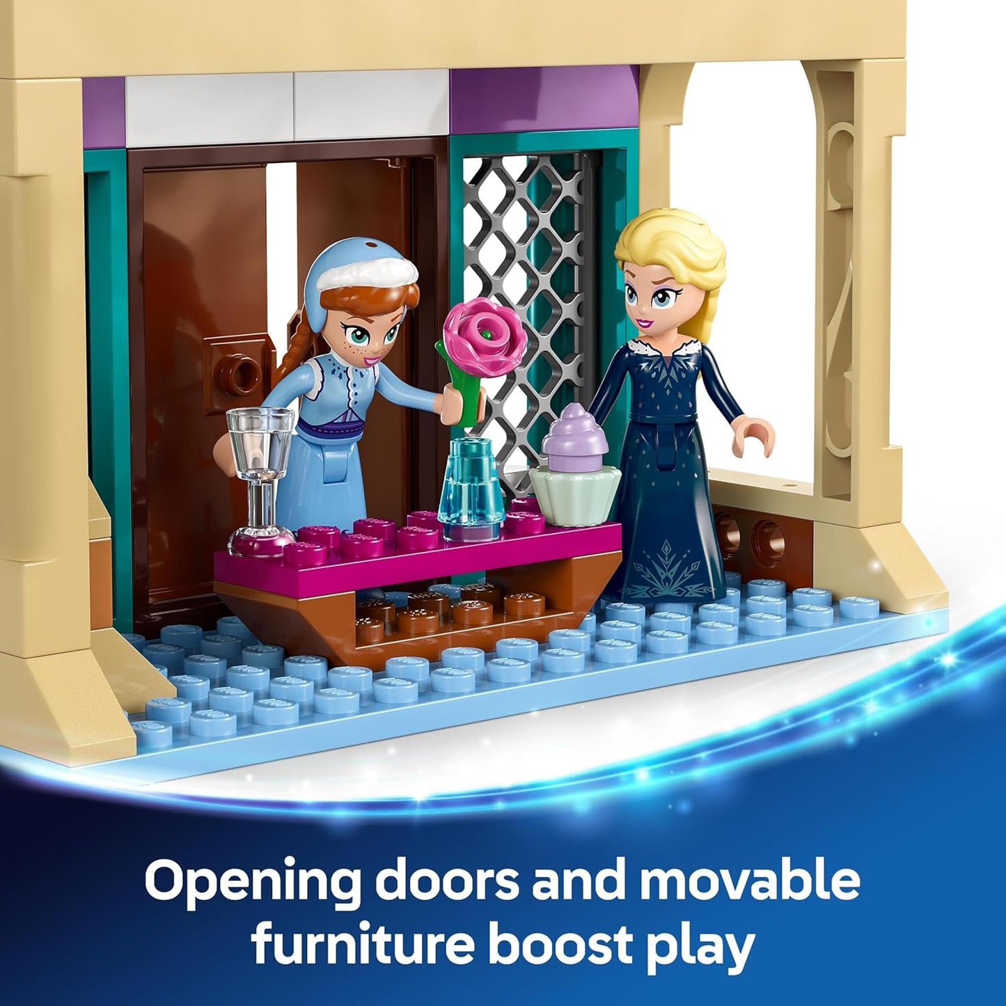 LEGO ǀ Disney Arendelle Frozen Castle Playset, brinquedo de construção de princesa para meninas de 5 anos ou mais, apresenta minibonecas Anna, Elsa, Olaf e uma figura de pinguim