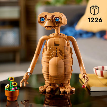 LEGO Ideas E.T. o Extraterrestre – Kit de Modelo para Adultos, inclui Figura do Alienígena, Flores Artificiais em Vaso e Peça Luminosa – Presente Nostálgico para Fãs de Filmes de Ficção Científica – 21370