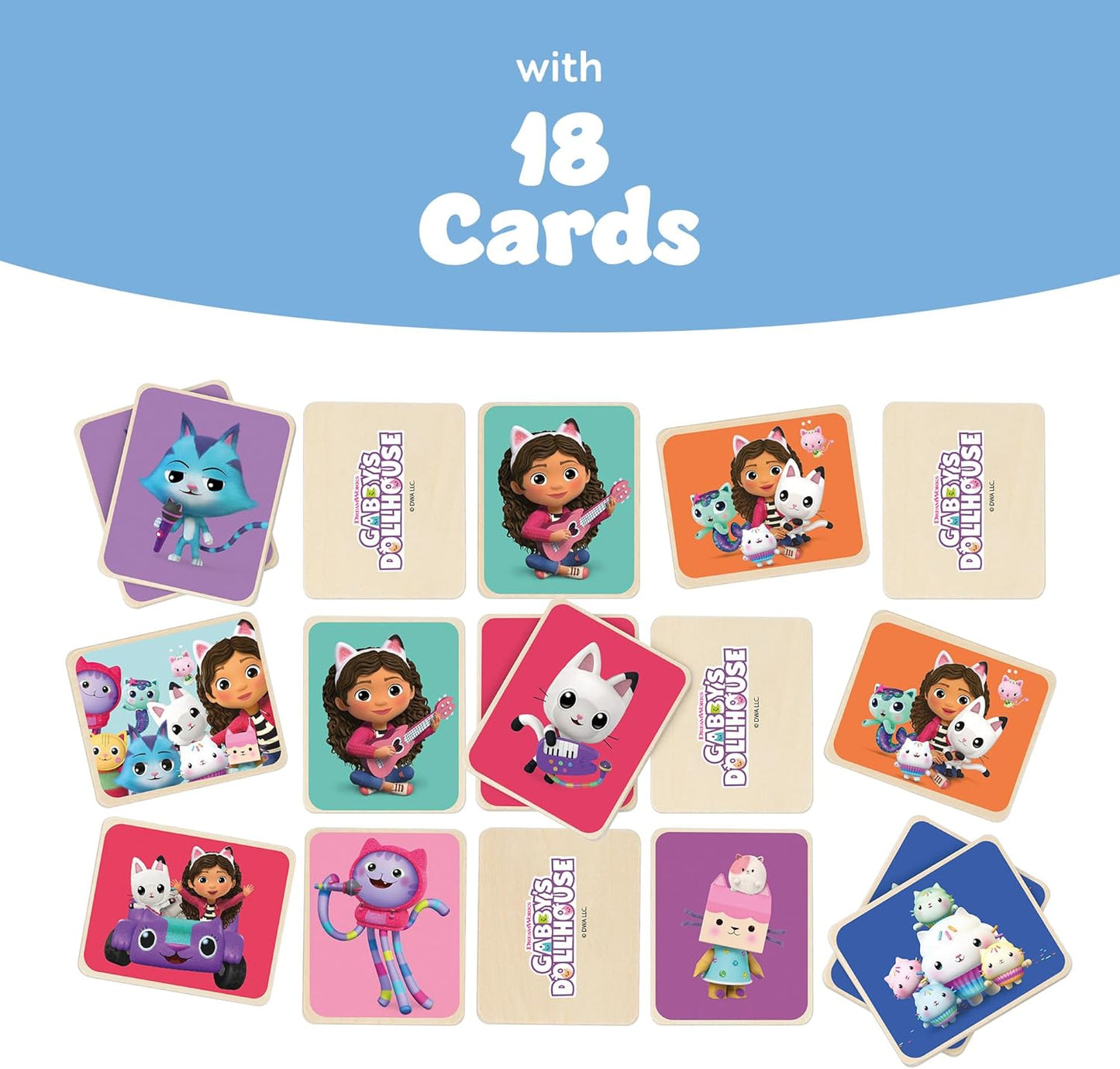 Gabby's Dollhouse Jogo da Memória para Crianças - Jogo de Combinar com Gabby e Amigos - Diversão em Família para Viagens - Design Compacto e Portátil - Brinquedo Clássico de Combinar Personagens para Entreter em Casa ou em Qualquer Lugar