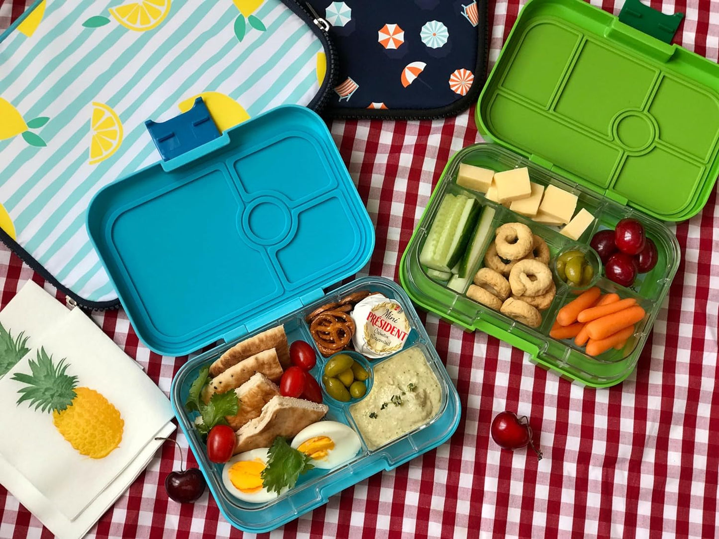 yumbox Recipiente original de lancheira Bento à prova de vazamentos para crianças (cinza nebuloso (bandeja de Paris))