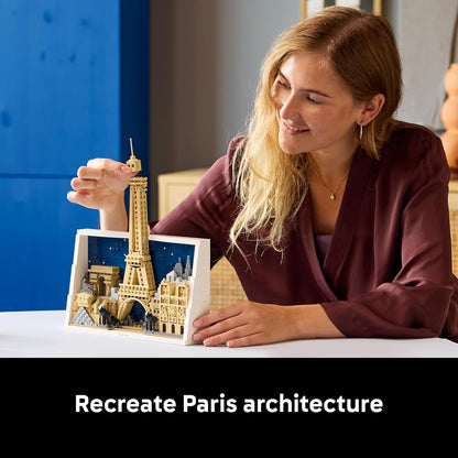 LEGO Architecture Paris – Cidade do Amor - Kit de Modelo em Miniatura para Adultos - Decoração de Parede 3D com Pontos Turísticos Icônicos de Paris, incluindo a Torre Eiffel - Ideia de Presente - 21064