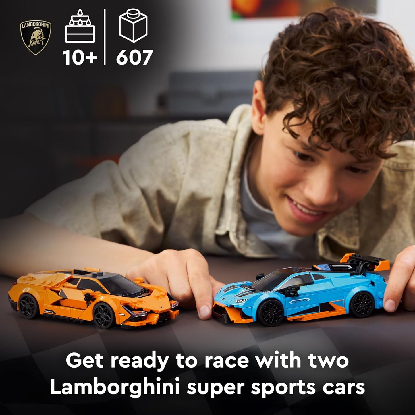LEGO Speed Champions Lamborghini Revuelto e Huracán STO - Kit de Modelo de Carros de Corrida de Brinquedo com 2 Minifiguras de Pilotos - Presente de Aniversário para Meninos a partir de 10 Anos - 77238