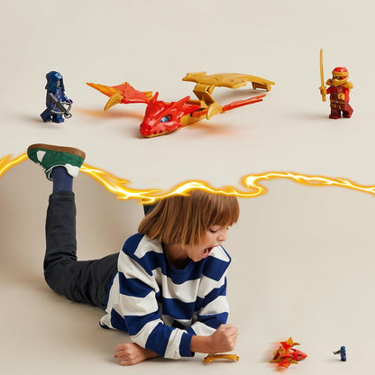 LEGO NINJAGO Kai’s Rising Dragon Strike, brinquedo ninja para meninos, meninas e crianças de 6 anos ou mais, conjunto de construção de figuras com minifigura Kai e acessório de espada mini-Katana, brinquedos de dramatização, ideia de presente 71801