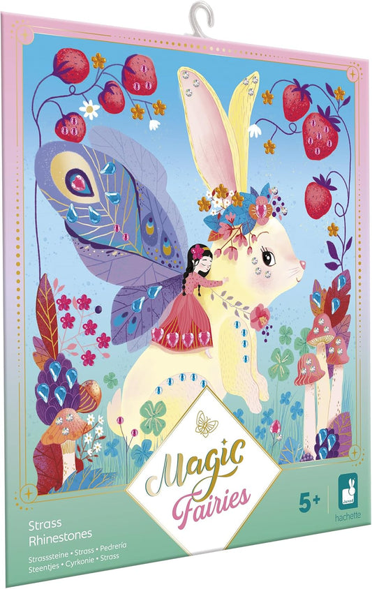 Janod - 3 Quadros para Decorar com 300 Strass - Tema Fadas - Kit Lazer Criativo Infantil - A partir de 5 Anos - J09170