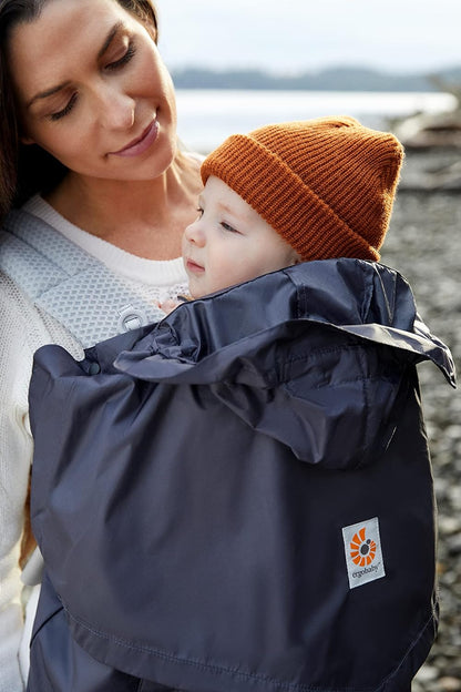 Ergobaby Funda cortavientos y impermeable, protección contra el viento y la lluvia para todos los portabebés Ergobaby, funda repelente al agua, Carbón