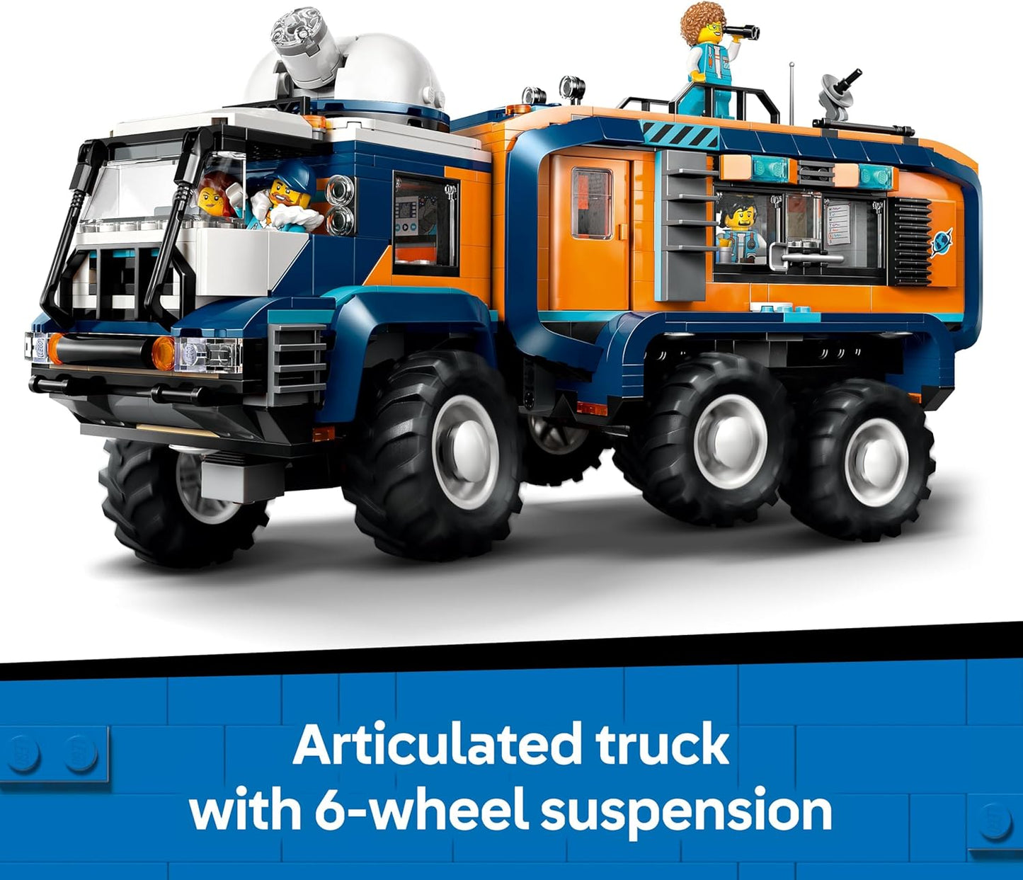 LEGO City Arctic Explorer Science Lab Truck Toy - Veículo de exploração com direção e suspensão - inclui uma scooter de neve, 5 minifiguras e 3 figuras de animais lobo - Presente para meninos a partir de 8 anos - 60471