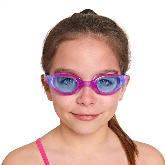Zoggs Phantom 2.0 Gafas de natación para niños, gafas de natación con protección UV, correa para gafas de natación con yugo dividido, lentes transparentes sin niebla, gafas de ajuste rápido para edades de 6 a 14 años