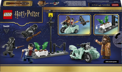 LEGO Harry Potter: A Fuga de Harry e Hagrid pela Rua dos Alfeneiros - Moto de Brinquedo com 4 Minifiguras, incluindo 2 Comensais da Morte, e uma Cena de Rua - Presente para Meninas, Meninos e Fãs a partir de 8 Anos - 76459
